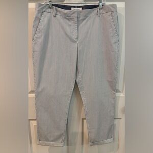Nautica Navy Striped Chino Crop Pants  Women’s Size 14